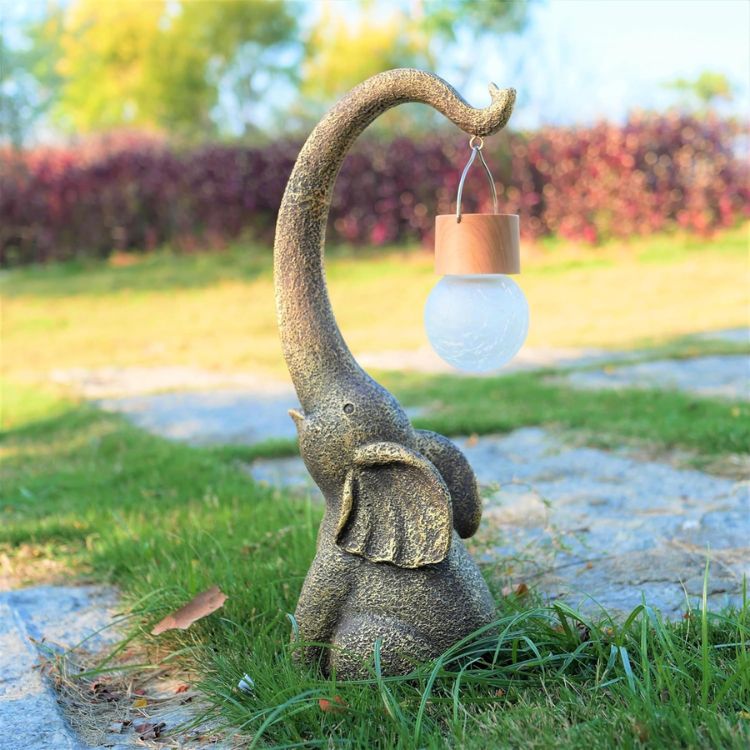 Zonne-energie Koper Olifant Lamp