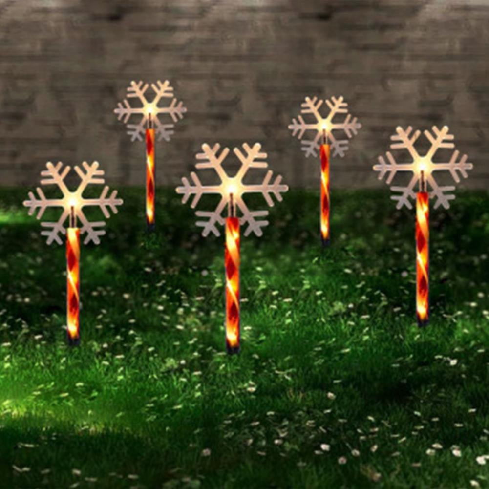 Zonnebloem Sneeuwvlok Kerstboom Tuinverlichting – 5 stuks. Waterdichte LED Stake Lichten voor Magische Buiten Kerstdecoratie en Jaarlijkse Tuinverlichting