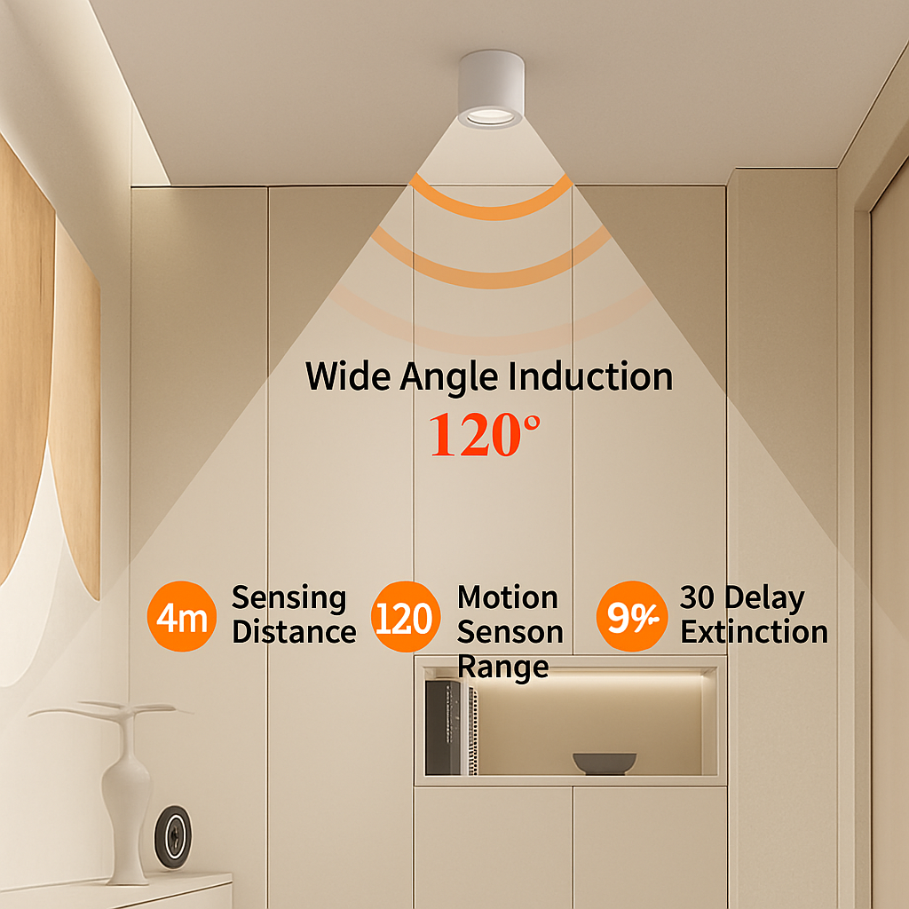LED bewegingssensor spot 12W opbouw Anti-verblinding slim trap slaapkamer huis