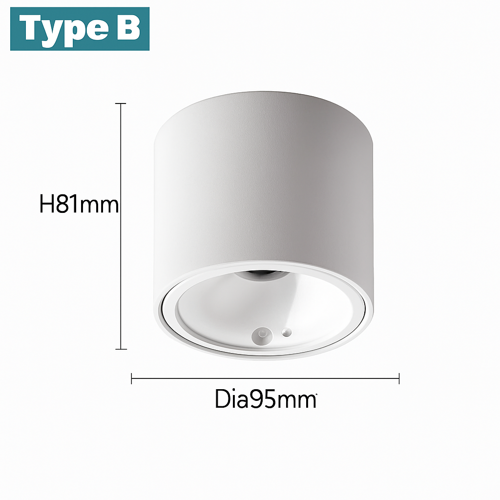 LED bewegingssensor spot 12W opbouw Anti-verblinding slim trap slaapkamer huis