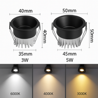 Spot Dimbare LED 3W 5W Antiverblindings LED LED verlichting slaapkamer keuken COB inbouw