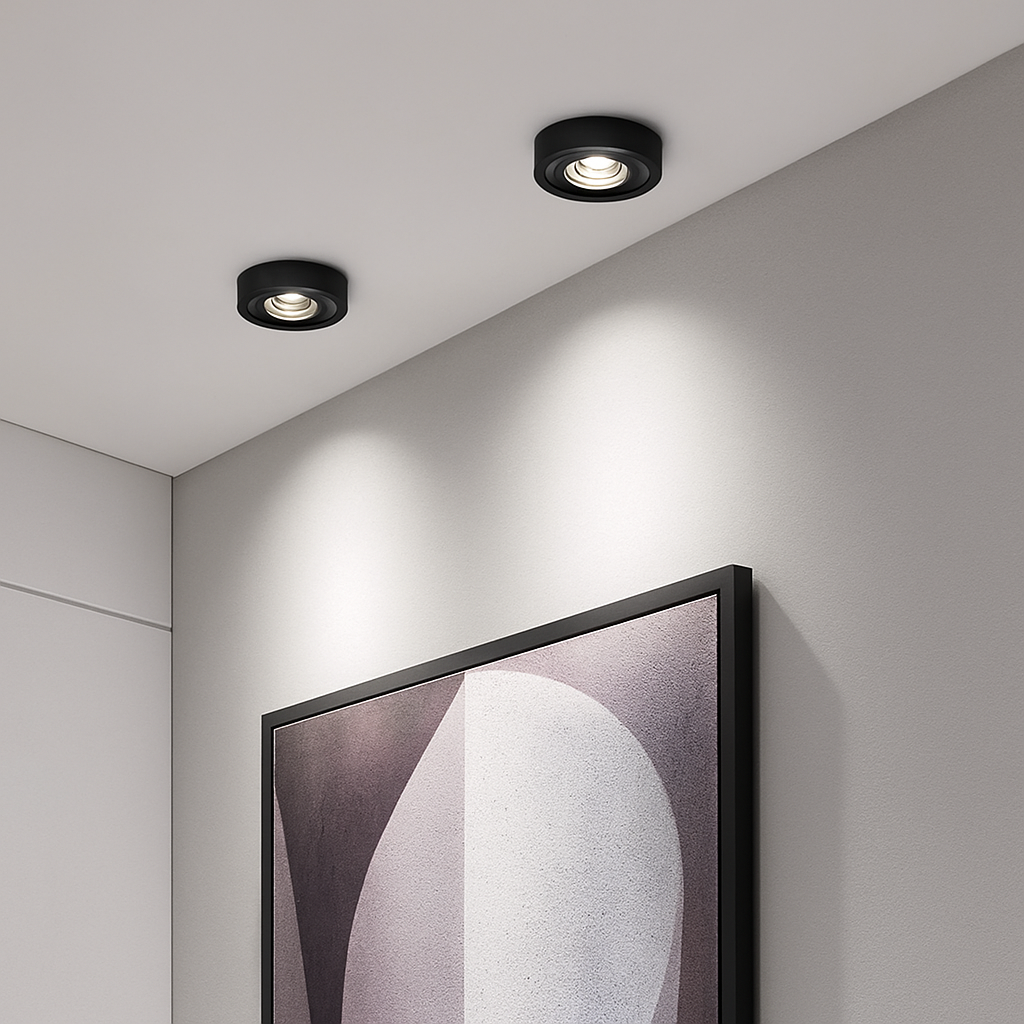 Spot moderne LED extra dun rond en aluminium Delma