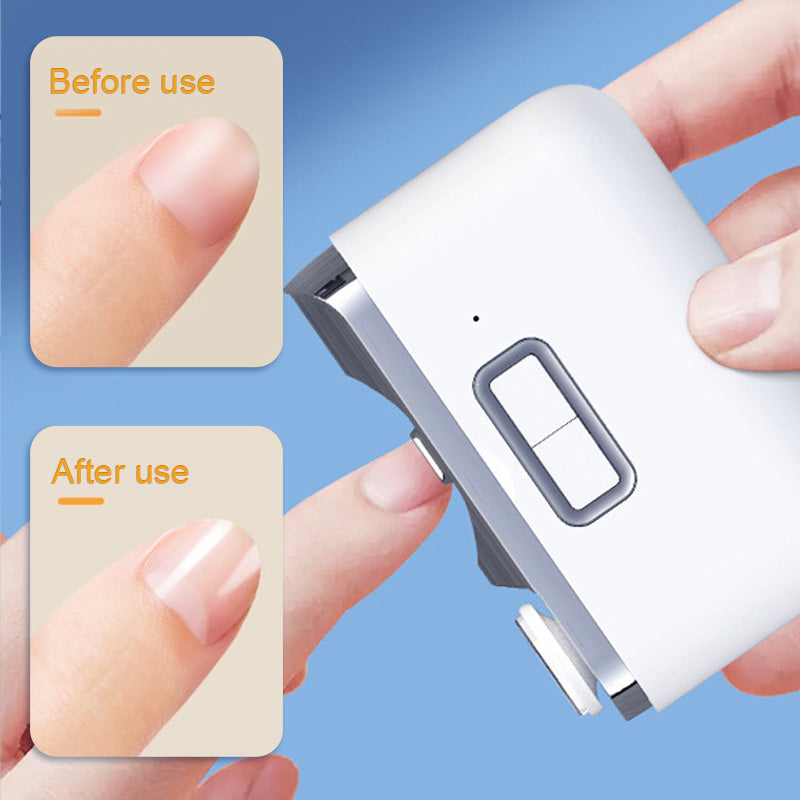 Elektrische Teennagelknipper & Polijstmachine | 2 Snelheidsinstellingen | Ingebouwd LED-licht & Afvalbak | USB-C Oplaadbaar | Veilige Nagelknipper voor Senioren & Kinderen
