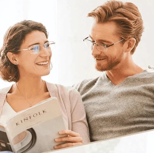 Brehn | Viselio Intelligente Leesbril met Multifocale Lensen | Ultraleicht & Blauwlichtfilter | Voor Dichtbij- & Verafzicht | Titanframe TR90