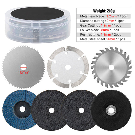 75MM Elektrisch Schuur- en Zaagblad Set (7-delig) – voor veelzijdige snij- en schuurwerkzaamheden