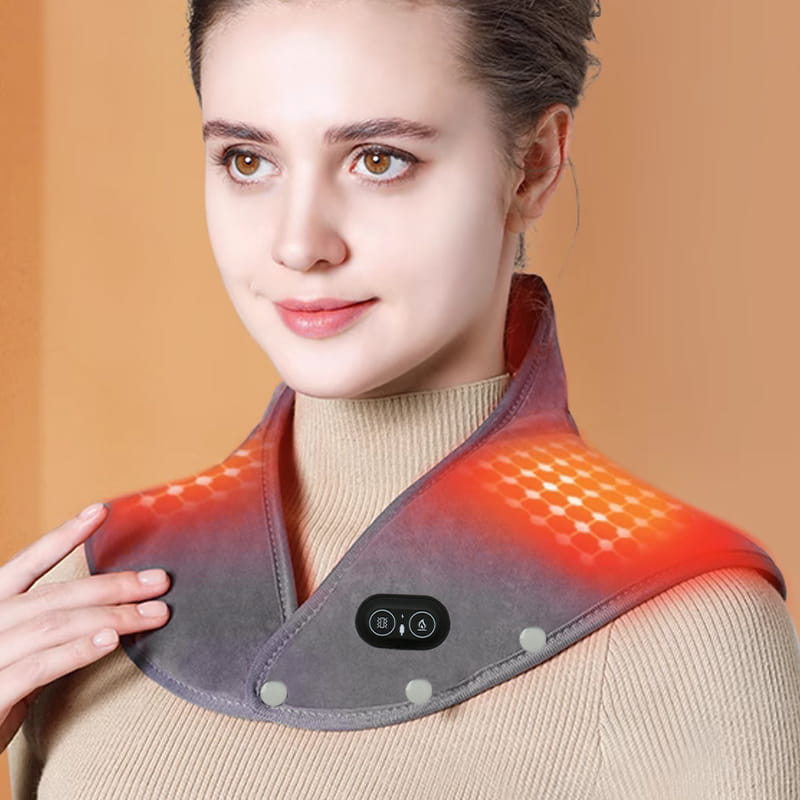Skanto - Elektrische verwarmingskussen voor de nek en schouders met vibratie