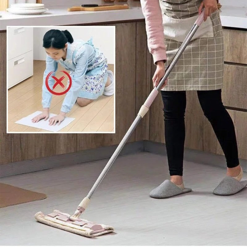 Mopmate™ | Vloermop met roestvrijstalen handvat, met herbruikbare, wasbare doeken