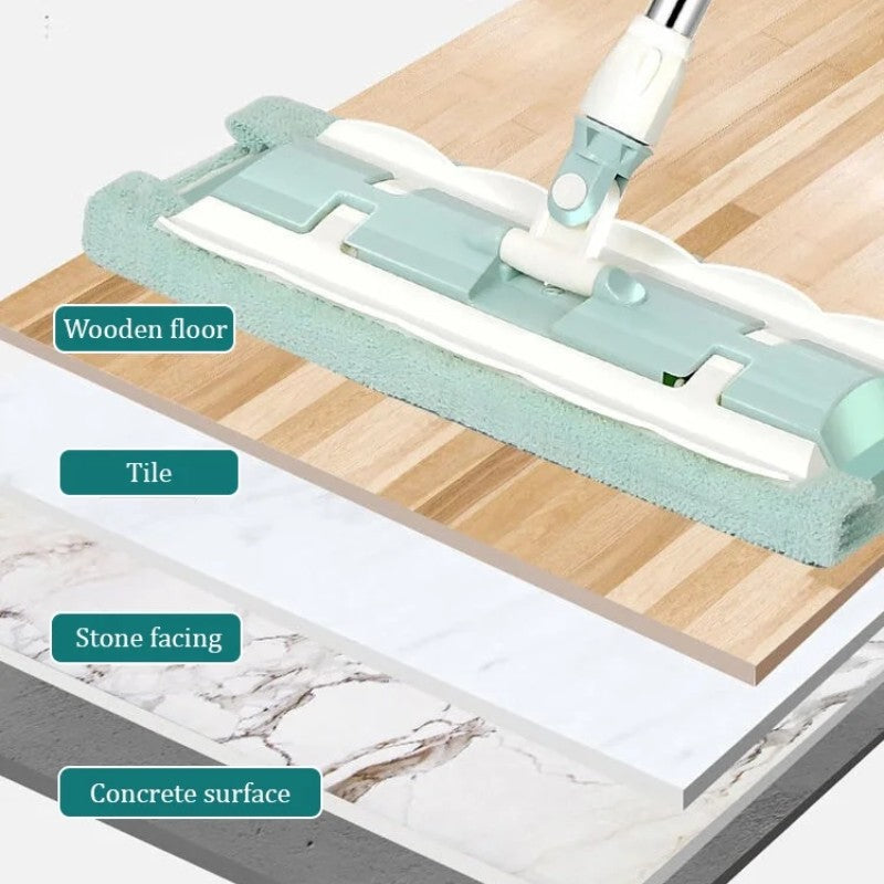Mopmate™ | Vloermop met roestvrijstalen handvat, met herbruikbare, wasbare doeken