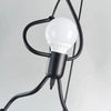Artistieke hanglamp | Strakke zwarte plafondlamp met een vleugje humor.