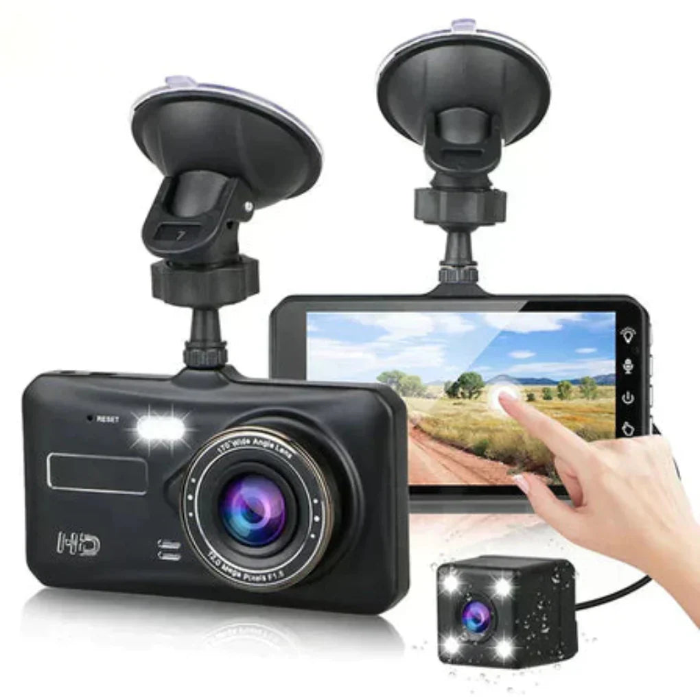 Draadloze dubbele dashcam met 170° en nachtzicht