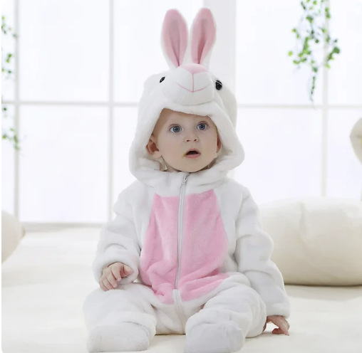 Romper voor baby's | Baby Fleece Overall | Dieren Onesie | Wolklin