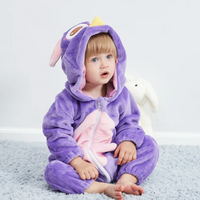 Romper voor baby's | Baby Fleece Overall | Dieren Onesie | Wolklin