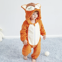 Romper voor baby's | Baby Fleece Overall | Dieren Onesie | Wolklin