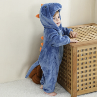 Romper voor baby's | Baby Fleece Overall | Dieren Onesie | Wolklin