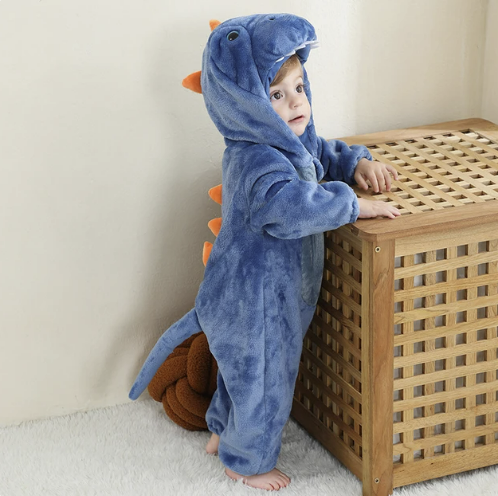 Romper voor baby's | Baby Fleece Overall | Dieren Onesie | Wolklin