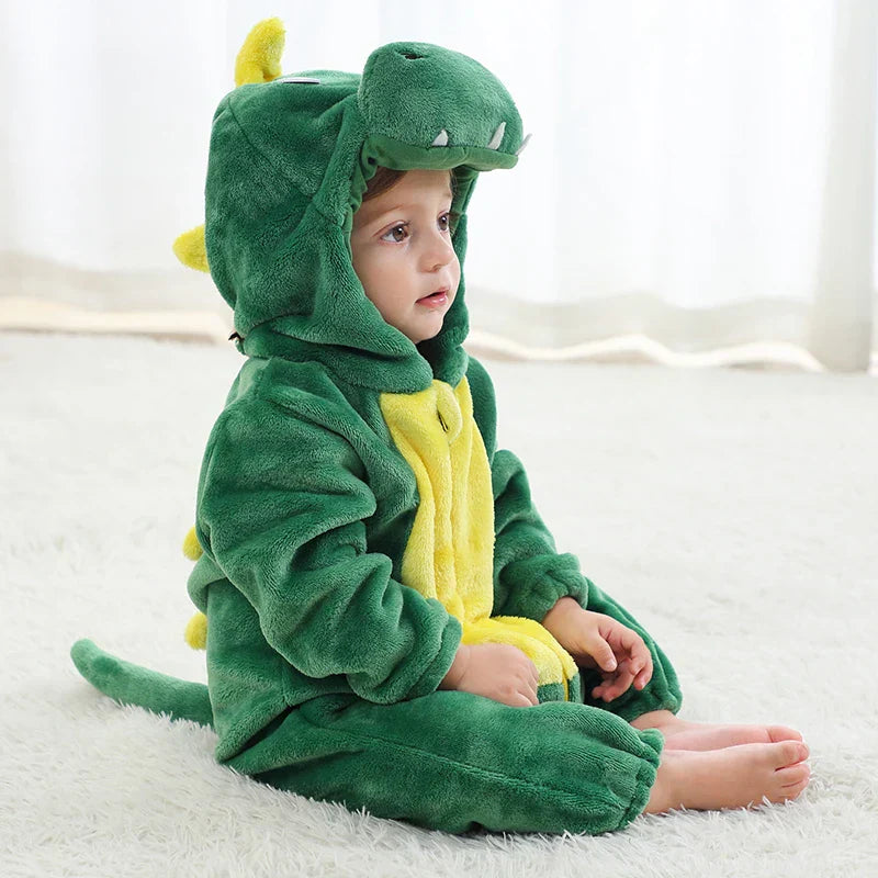 Romper voor baby's | Baby Fleece Overall | Dieren Onesie | Wolklin