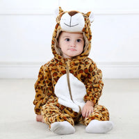 Romper voor baby's | Baby Fleece Overall | Dieren Onesie | Wolklin