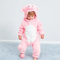 Romper voor baby's | Baby Fleece Overall | Dieren Onesie | Wolklin
