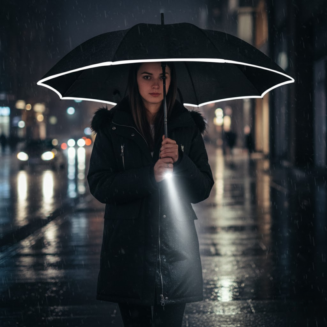 Stormbestendige Automatische Paraplu met Licht | LumBrella