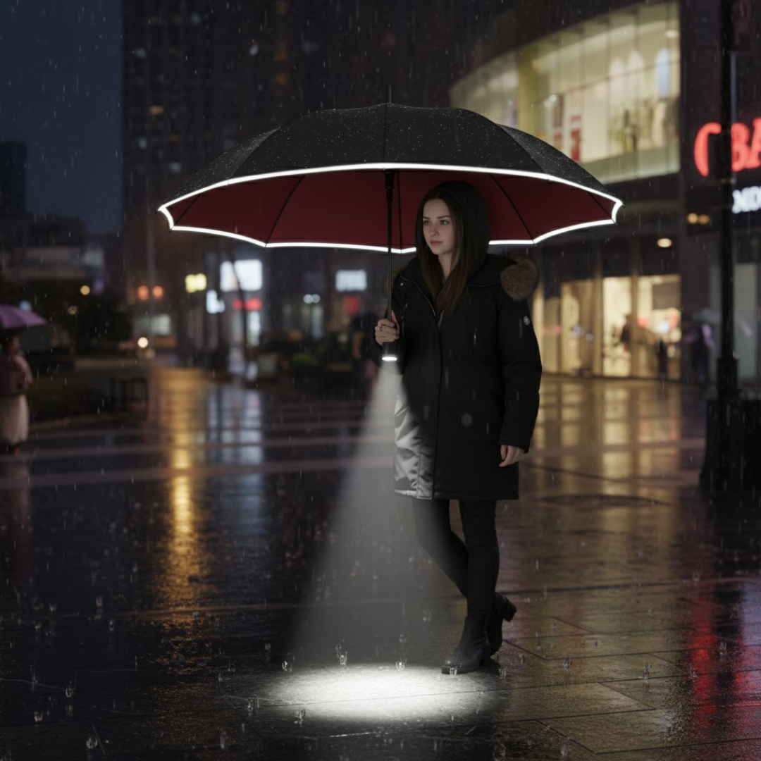 Stormbestendige Automatische Paraplu met Licht | LumBrella
