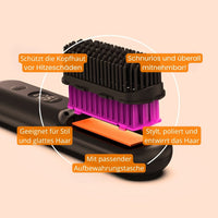 Glättbürste & Haarbürste elektrisch | Draadloze haarglätter voor steil haar | StyleGlide