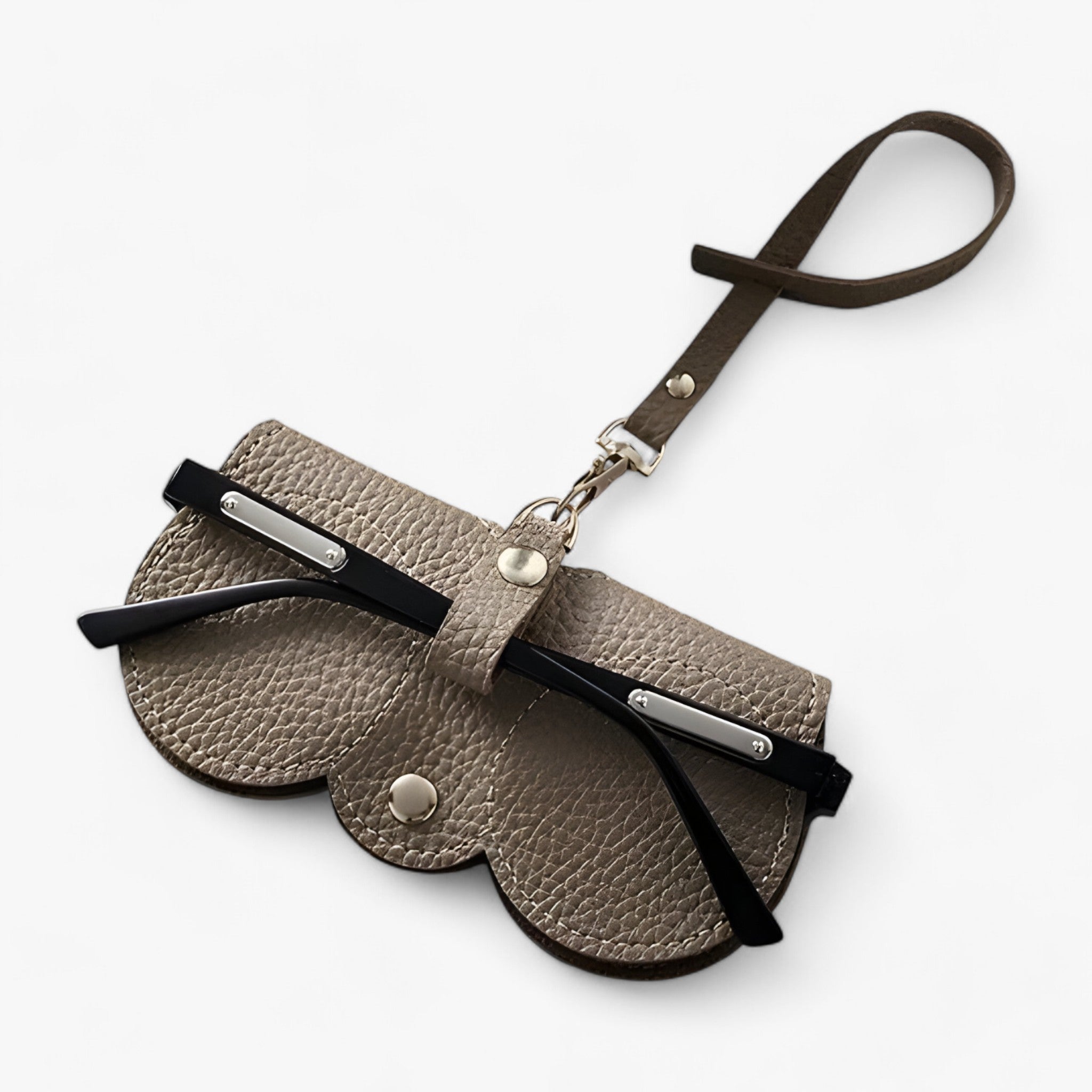 Sun Cover - Leren etui met kliksluiting voor bril