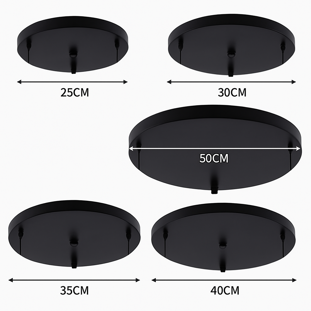 Ondersteuning ronde hanglamp tot 5 gaten (zwart of wit)