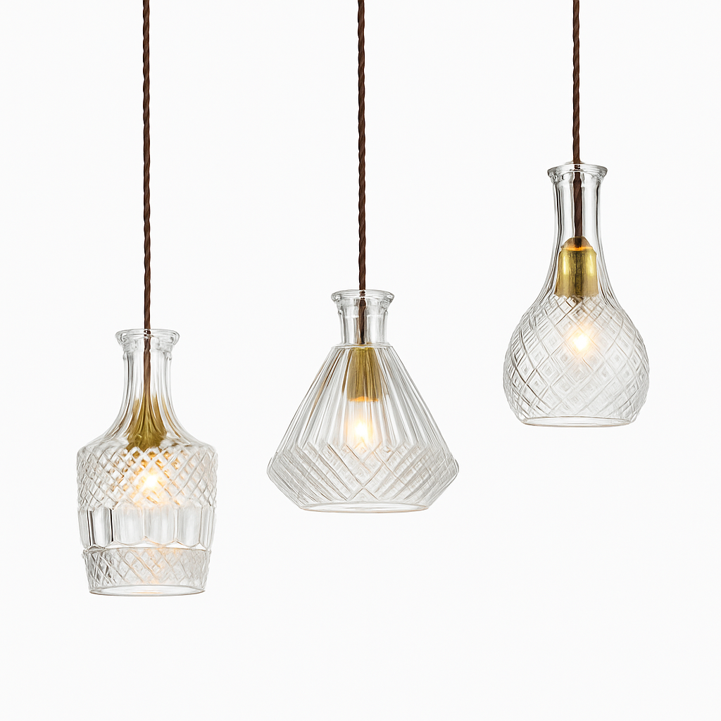 Hanglamp flessen in verschillende vormen