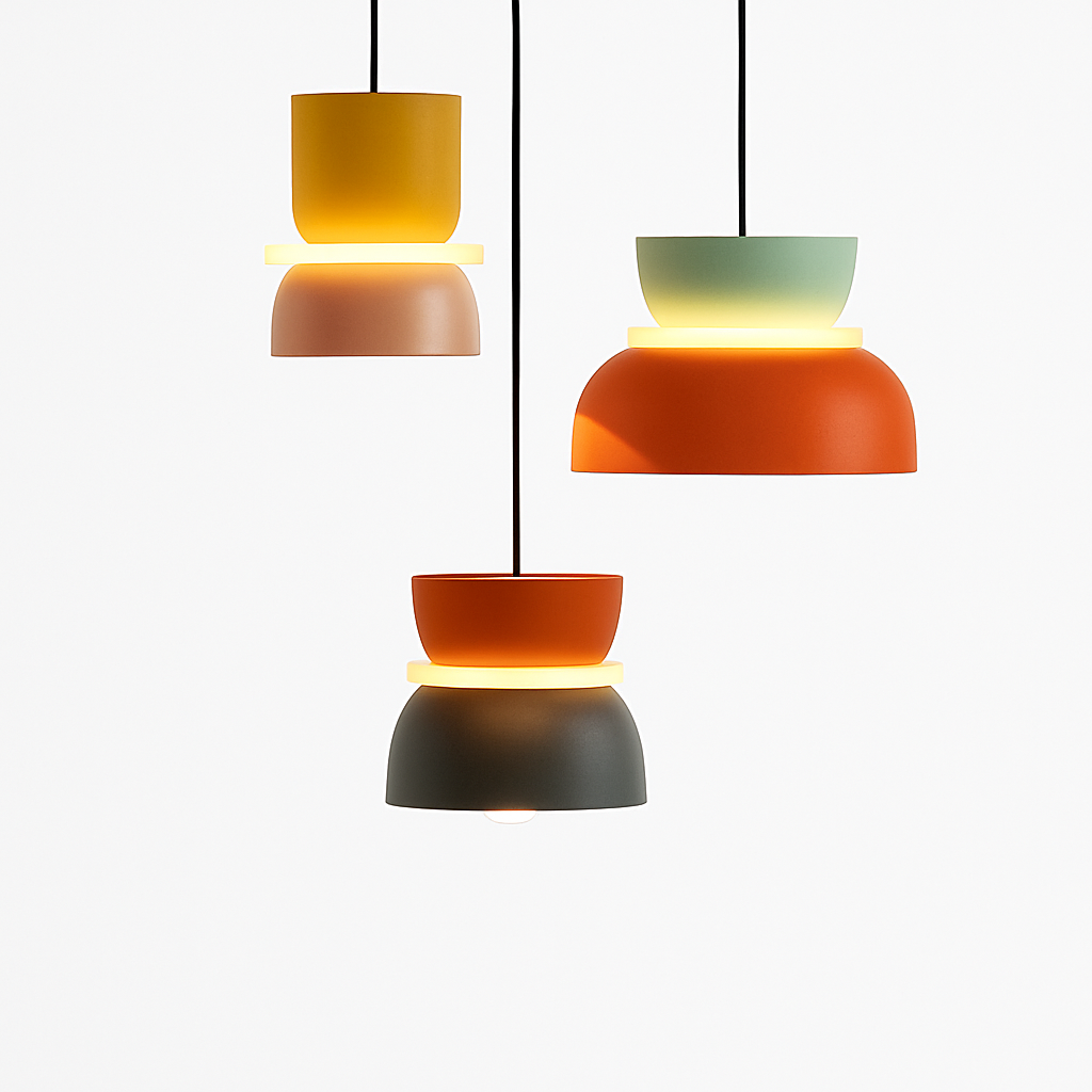 Kleurige hanglamp met speelse vormen Makazon