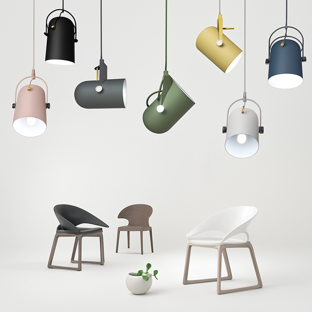 Aluminium hanglamp in kleur