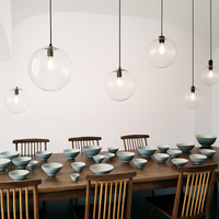 Hanglamp ontwerp bol van glas met LED in roségoud of zwart