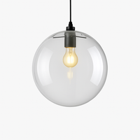 Hanglamp ontwerp bol van glas met LED in roségoud of zwart