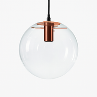 Hanglamp ontwerp bol van glas met LED in roségoud of zwart