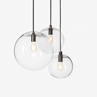 Design glazen bol hanglamp (zwart of roségoud)
