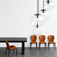 Design glazen bol hanglamp (zwart of roségoud)