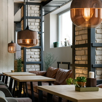 Houten en glazen retro loft hanglamp