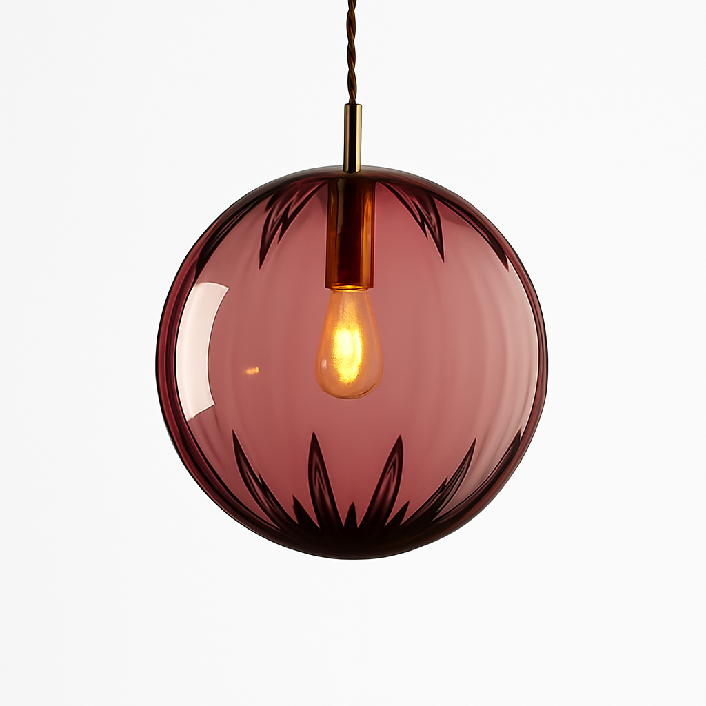Design LED hanglamp in gekleurd glazen bol