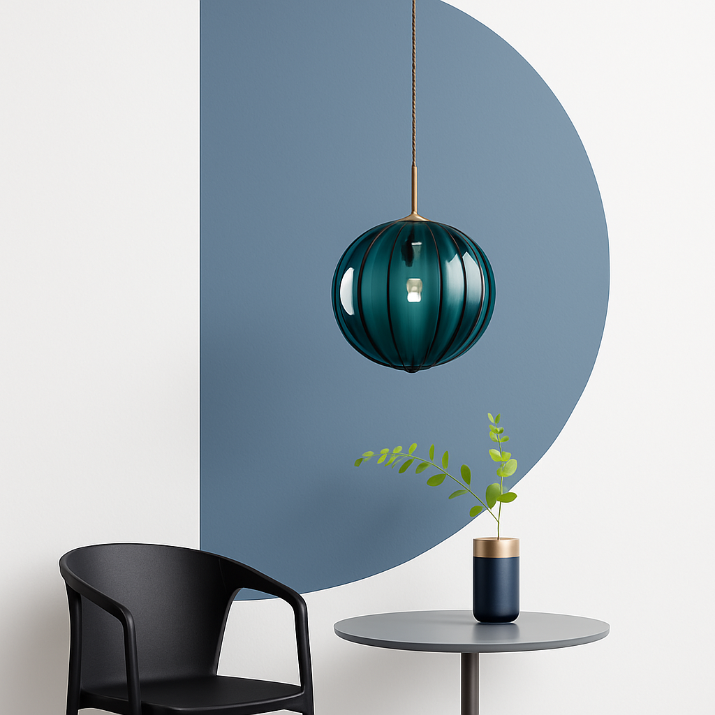 Design LED hanglamp in gekleurd glazen bol