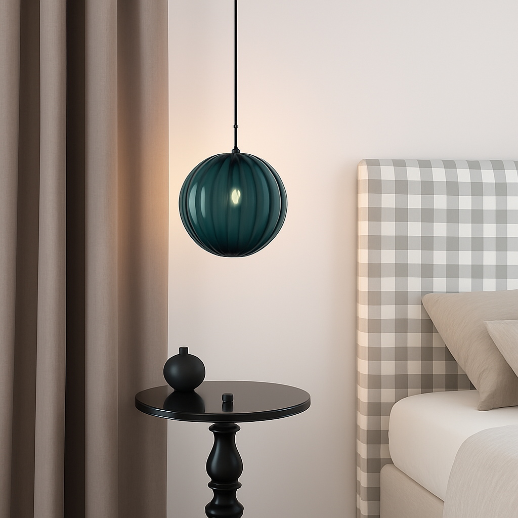 Design LED hanglamp in gekleurd glazen bol