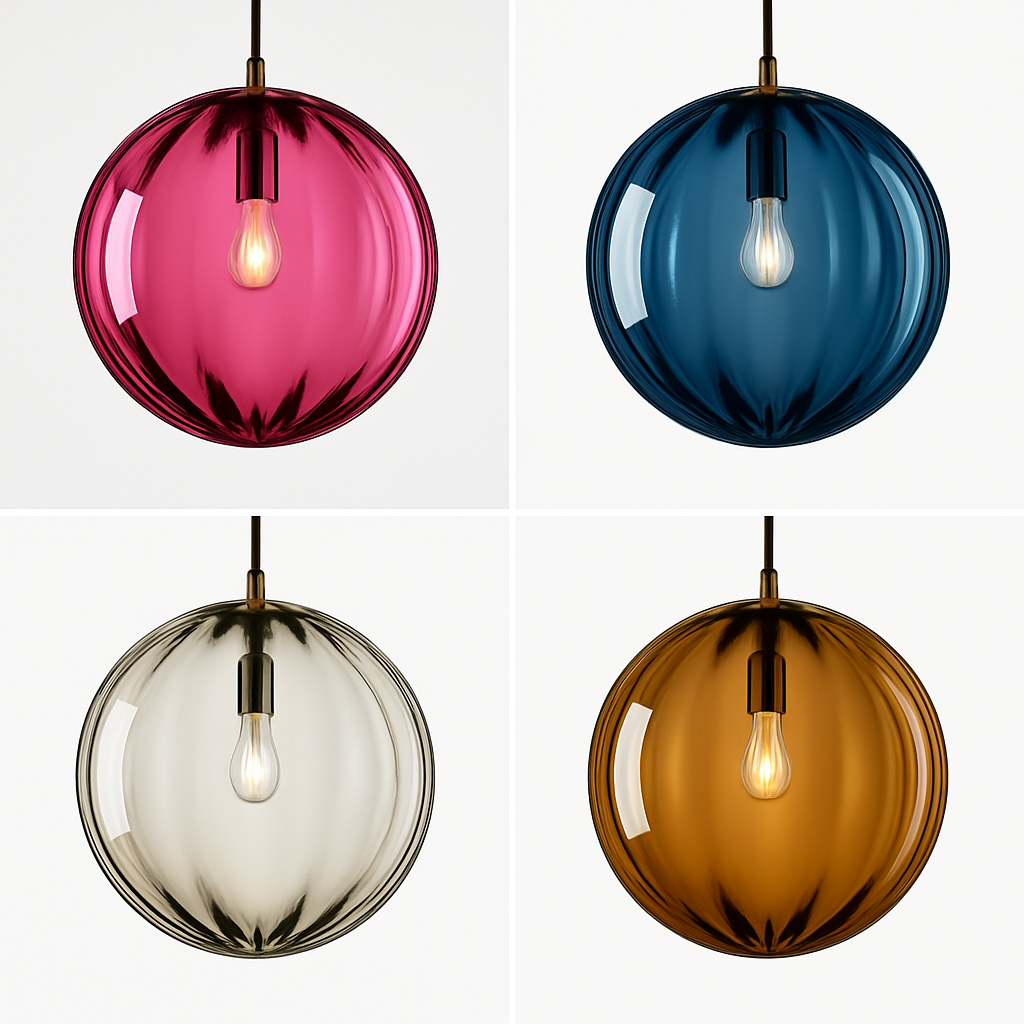 Design LED hanglamp in gekleurd glazen bol