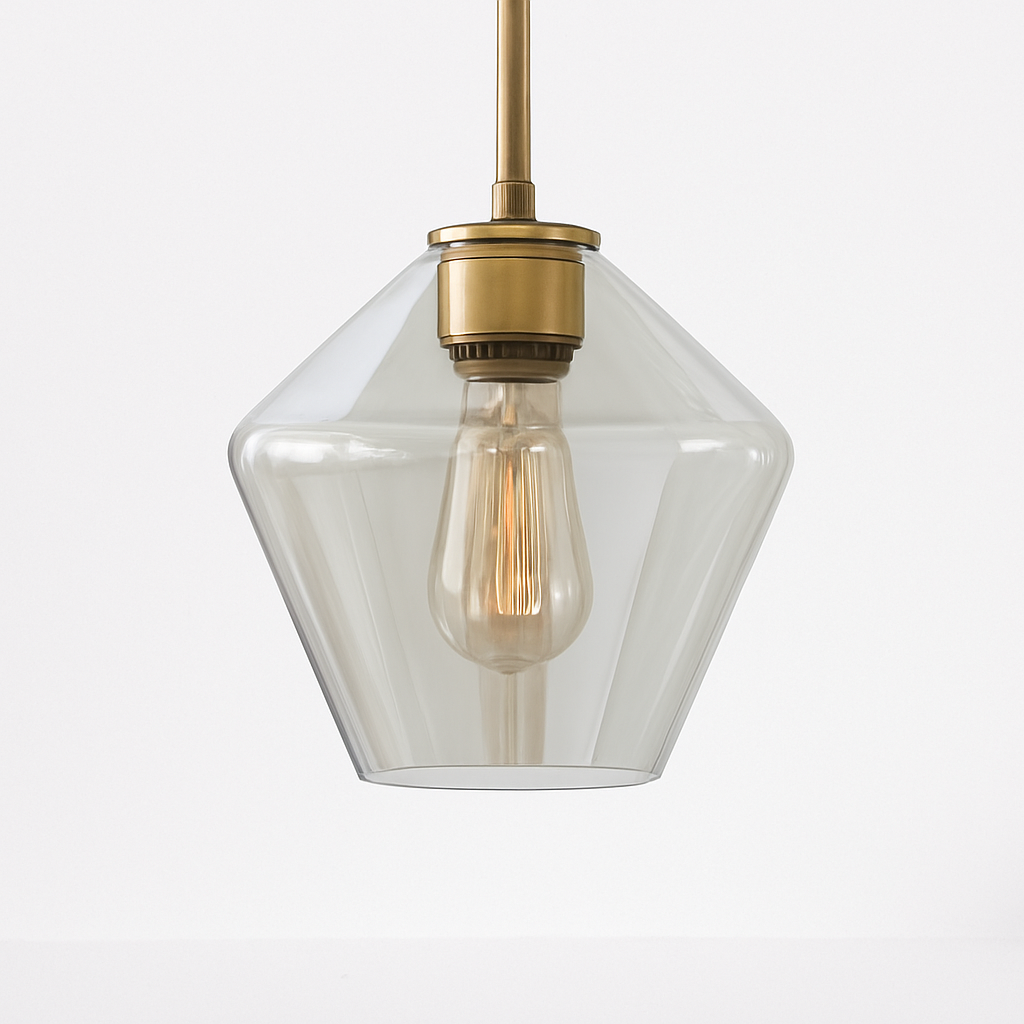LED-hanglamp van metaal en glas in verschillende vormen