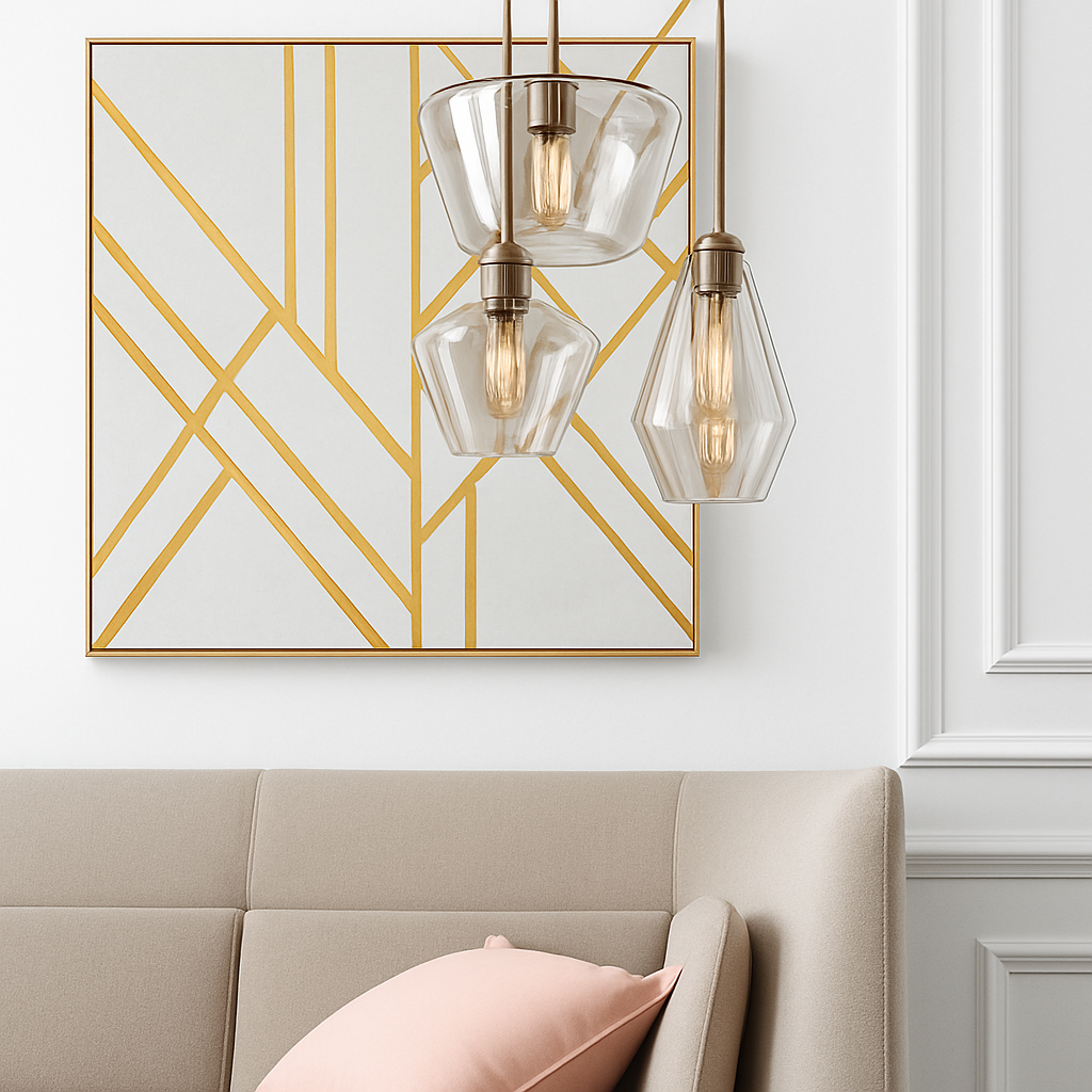 LED-hanglamp van metaal en glas in verschillende vormen