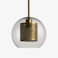 Ontwerp hanglamp van LED en glas met gouden lamp