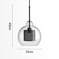 Ontwerp hanglamp van LED en glas met gouden lamp