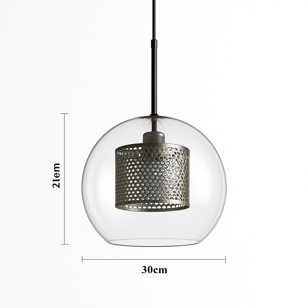 Ontwerp hanglamp van LED en glas met gouden lamp