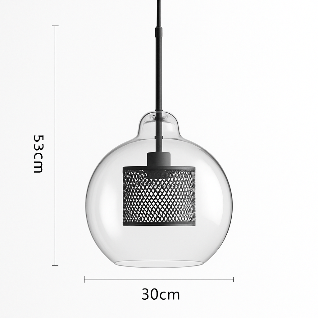 Ontwerp hanglamp van LED en glas met gouden lamp