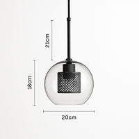 Ontwerp hanglamp van LED en glas met gouden lamp