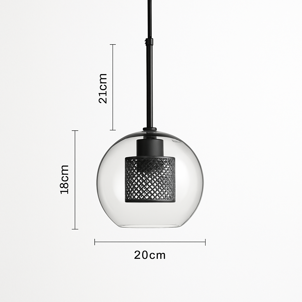 Ontwerp hanglamp van LED en glas met gouden lamp