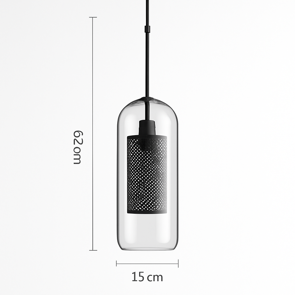 Ontwerp hanglamp van LED en glas met gouden lamp
