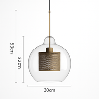 Ontwerp hanglamp van LED en glas met gouden lamp